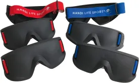 | 6 Justa Blind Sports Masks | for Blind Soccer, Goalball, Torball, Showdown | Adaptive Sports | Blue and Red