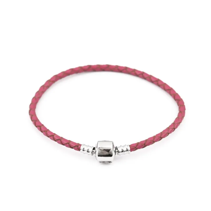12 Colors 16-20cm Leather Charm Bracelet For Women