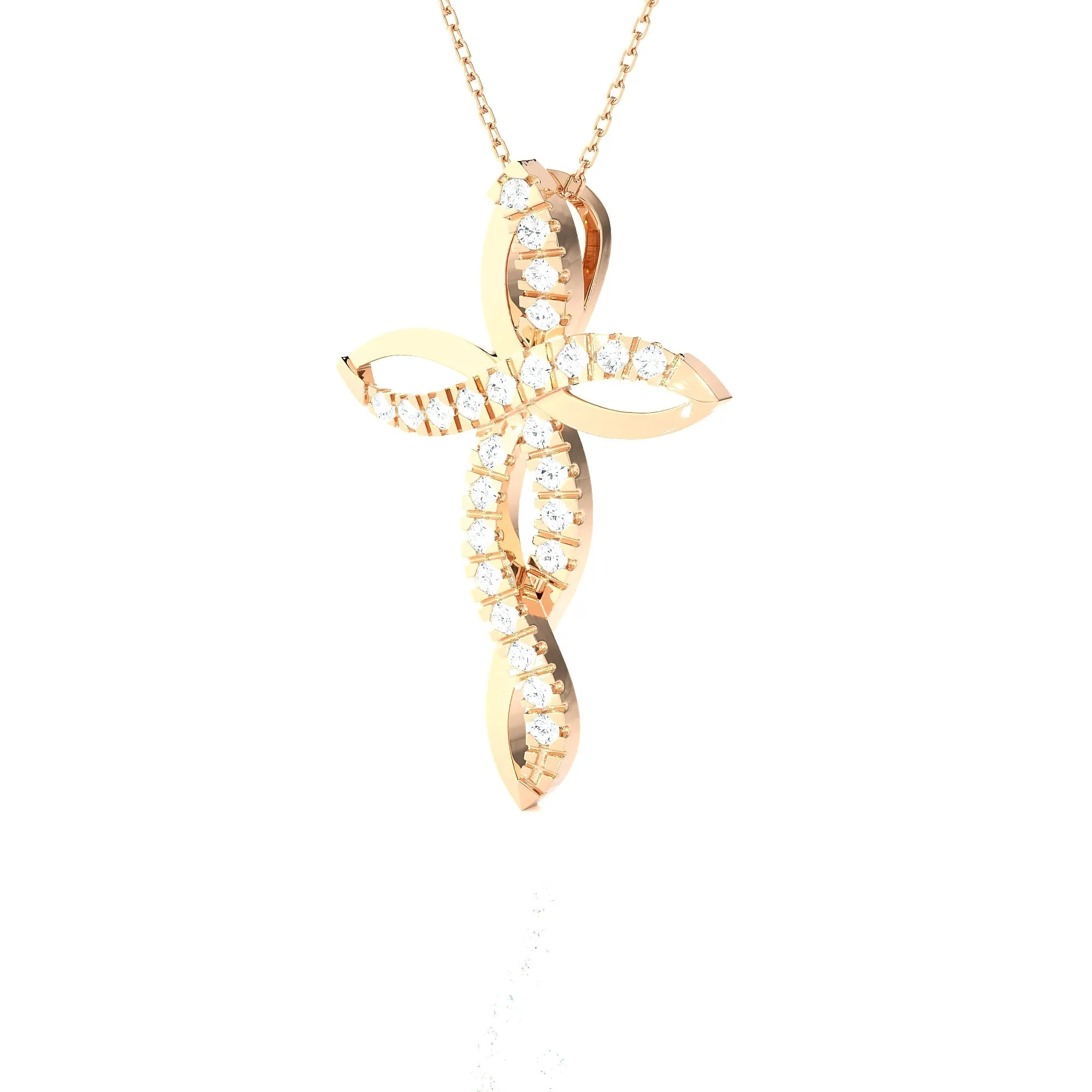 1/2 ctw Round Lab Grown Diamond Cross Pendant