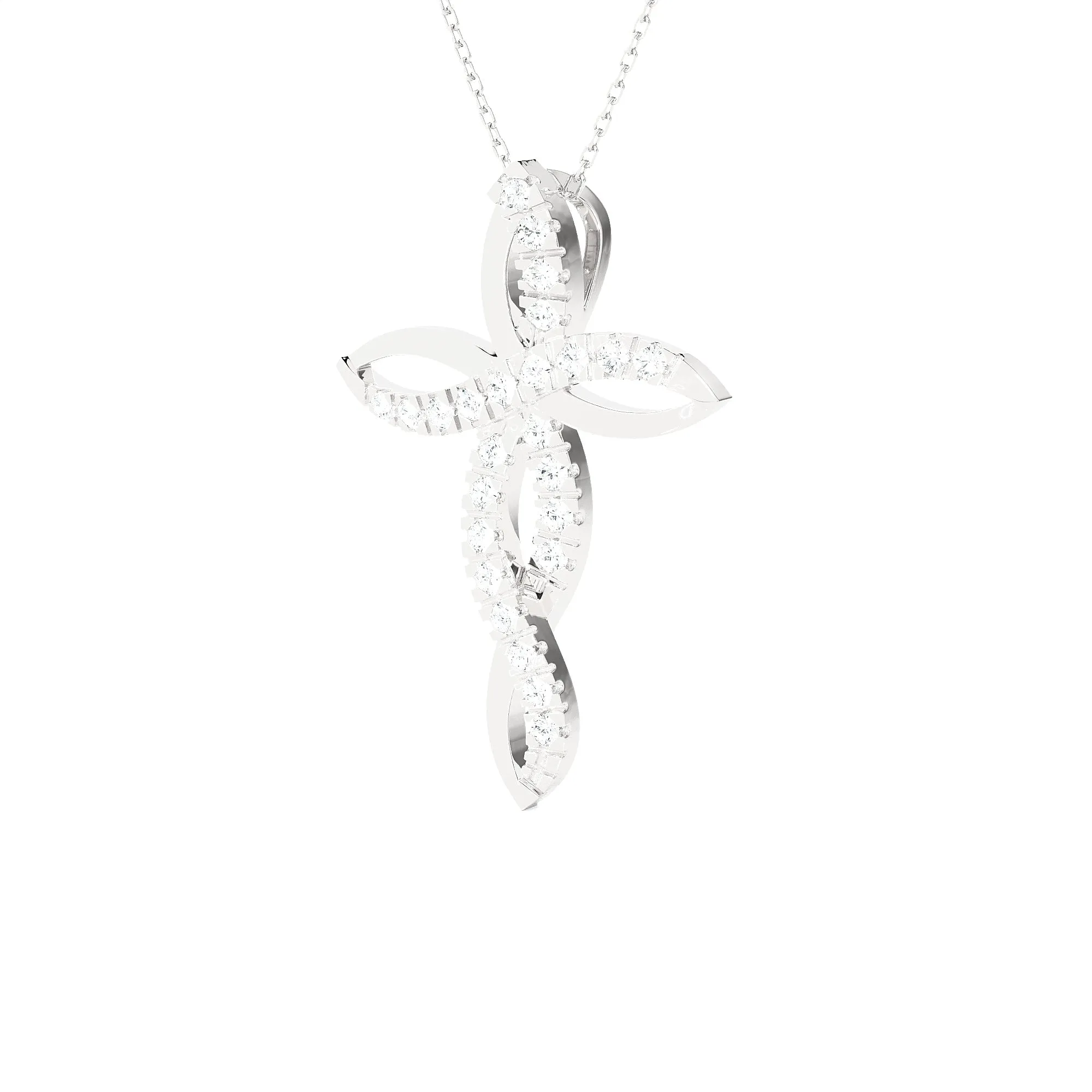 1/2 ctw Round Lab Grown Diamond Cross Pendant