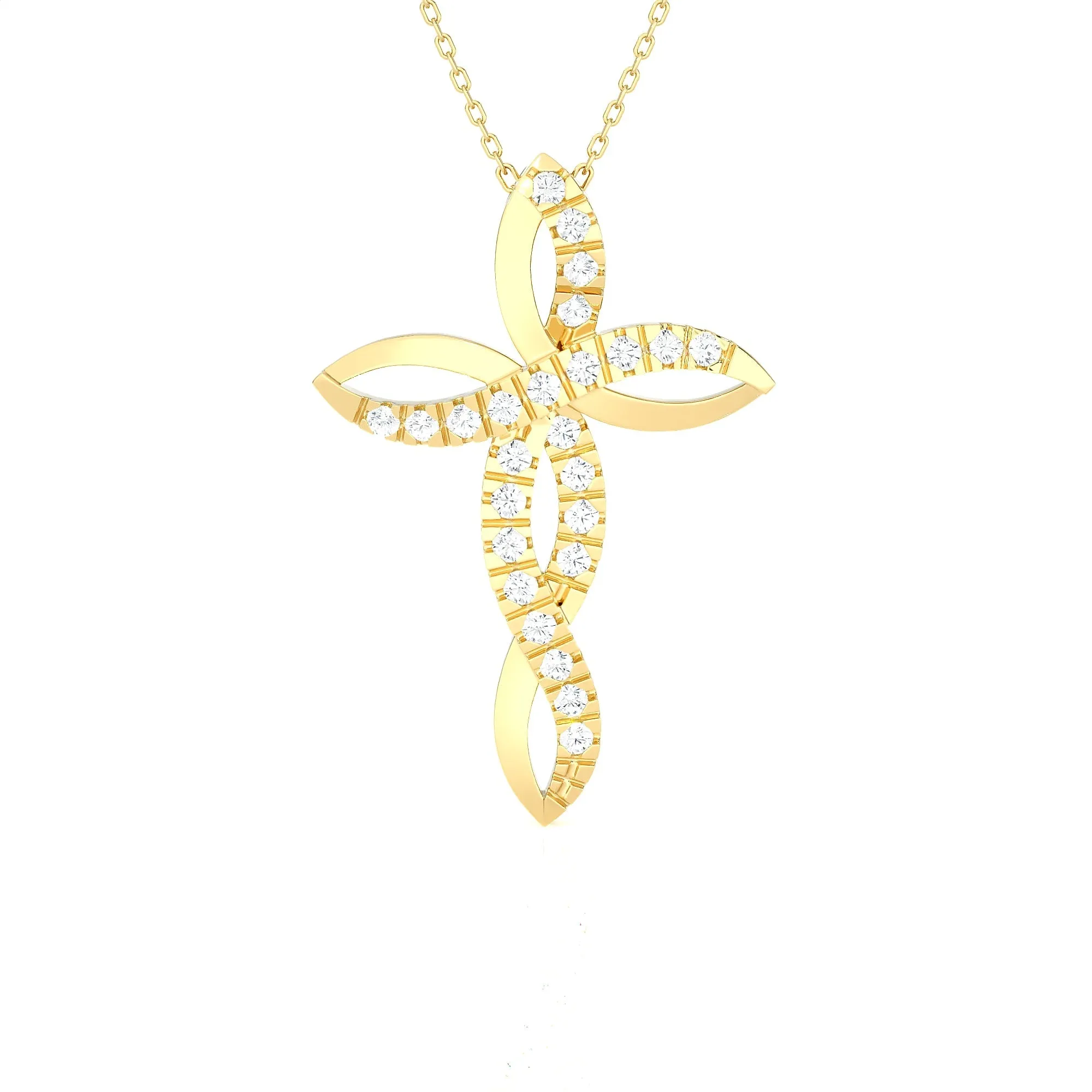 1/2 ctw Round Lab Grown Diamond Cross Pendant