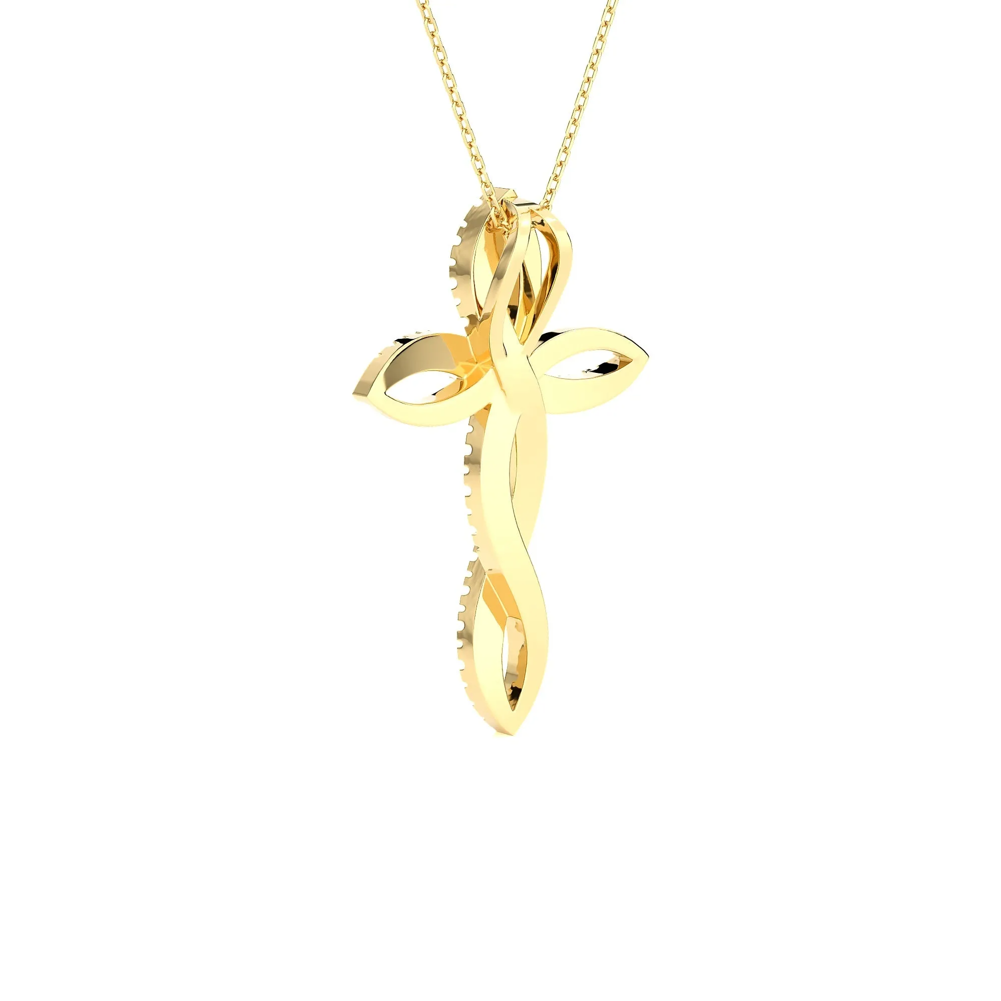 1/2 ctw Round Lab Grown Diamond Cross Pendant