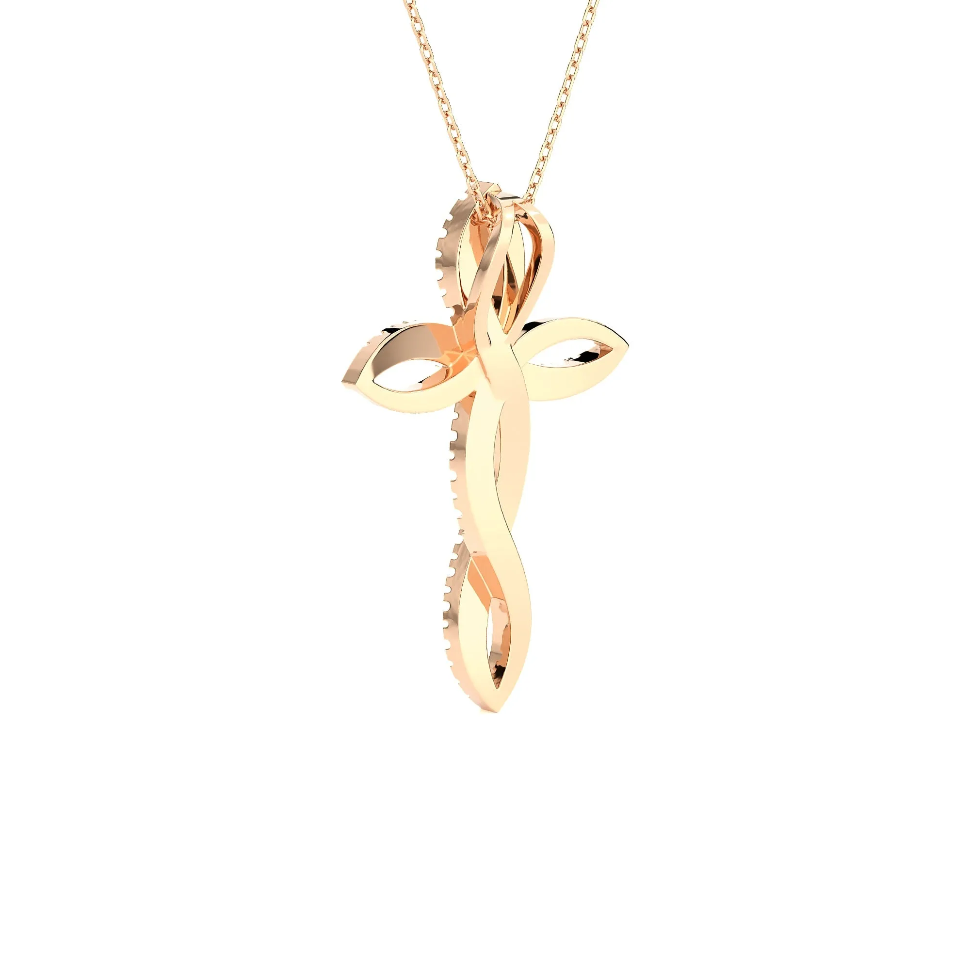 1/2 ctw Round Lab Grown Diamond Cross Pendant