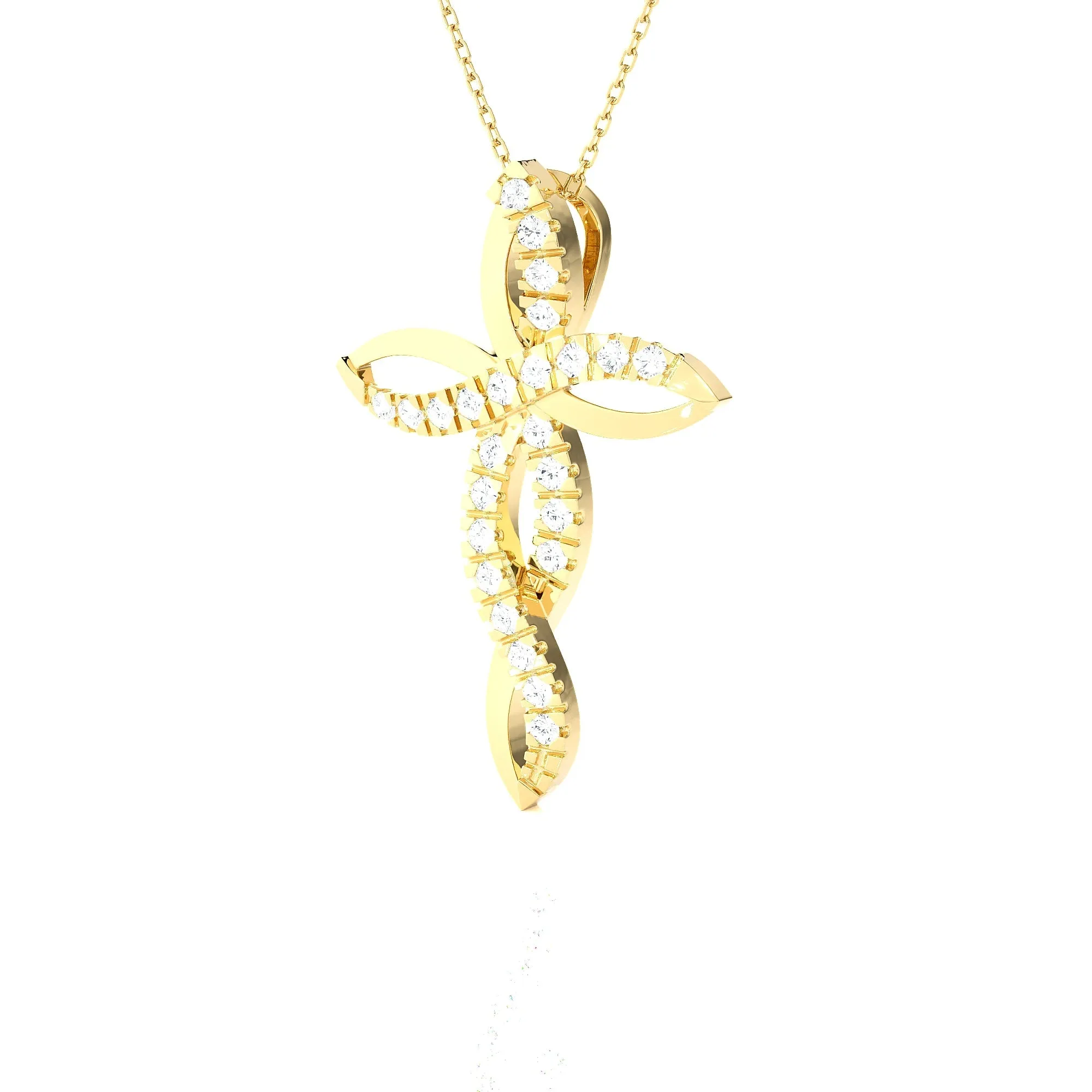 1/2 ctw Round Lab Grown Diamond Cross Pendant
