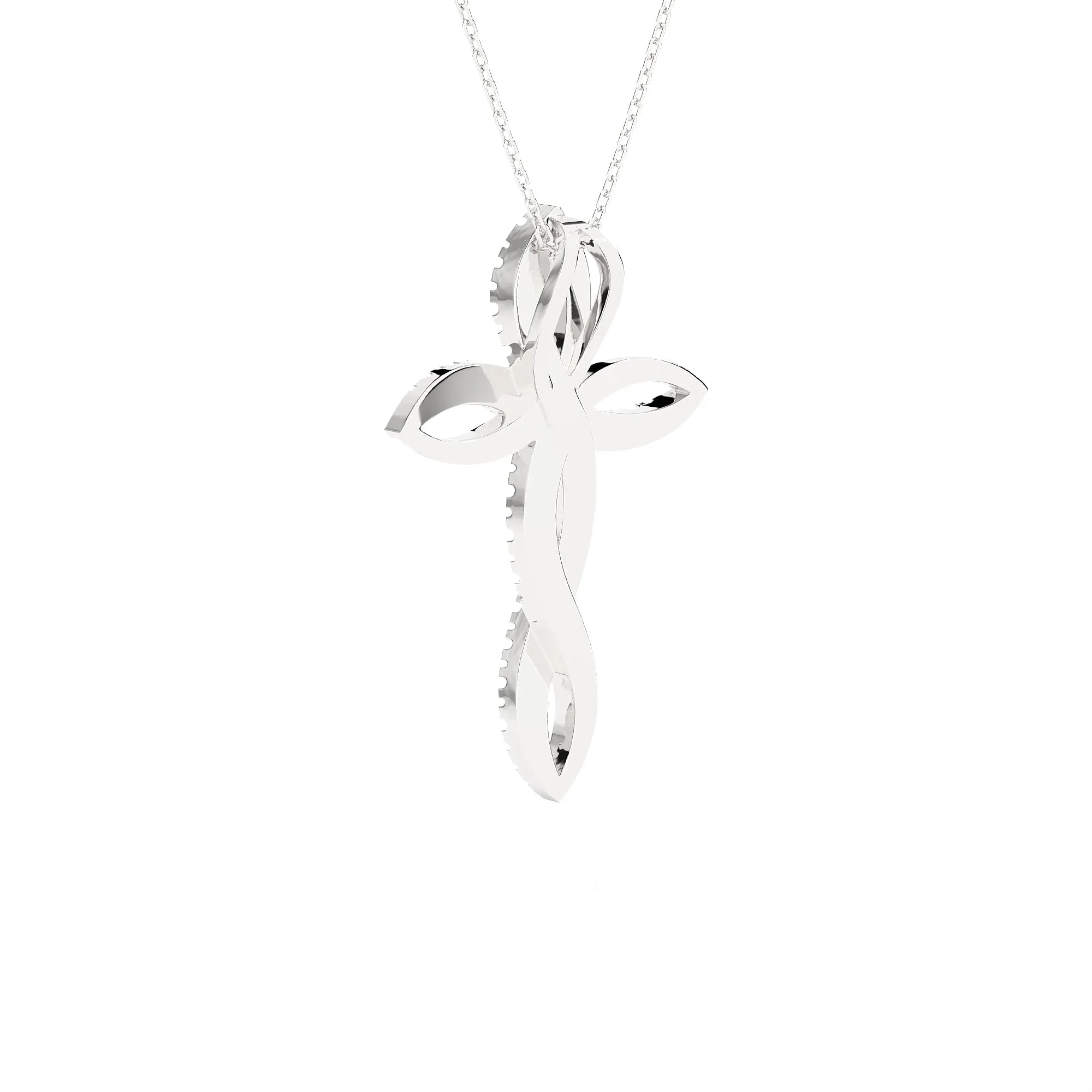 1/2 ctw Round Lab Grown Diamond Cross Pendant
