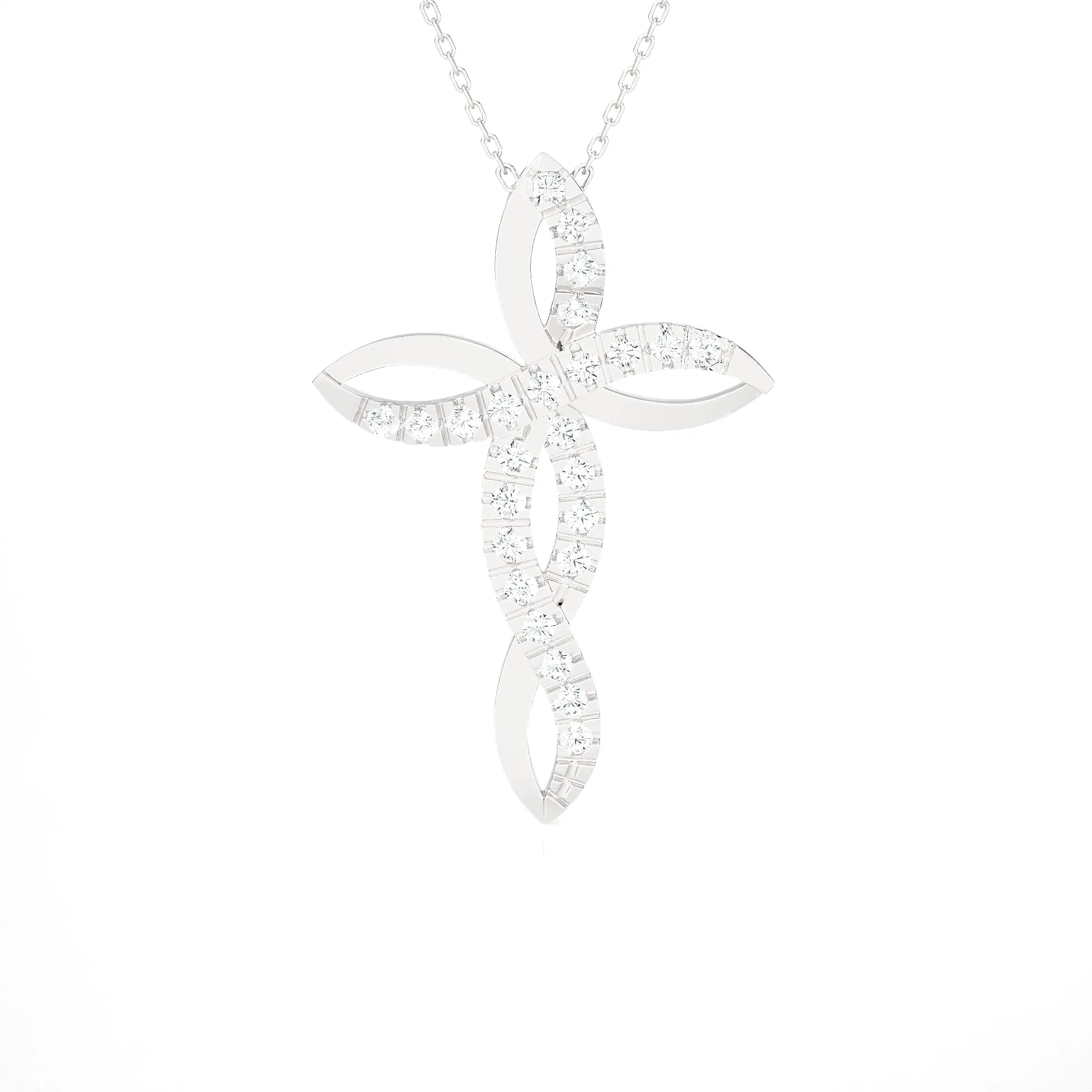 1/2 ctw Round Lab Grown Diamond Cross Pendant