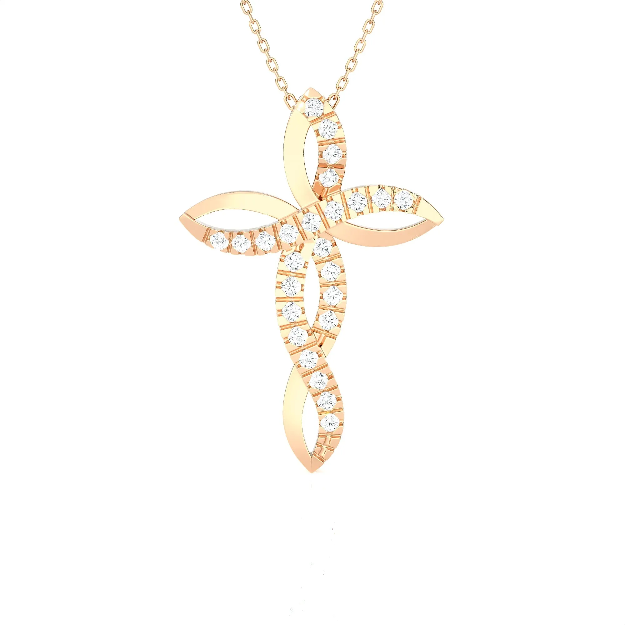 1/2 ctw Round Lab Grown Diamond Cross Pendant