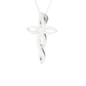 1/2 ctw Round Lab Grown Diamond Cross Pendant