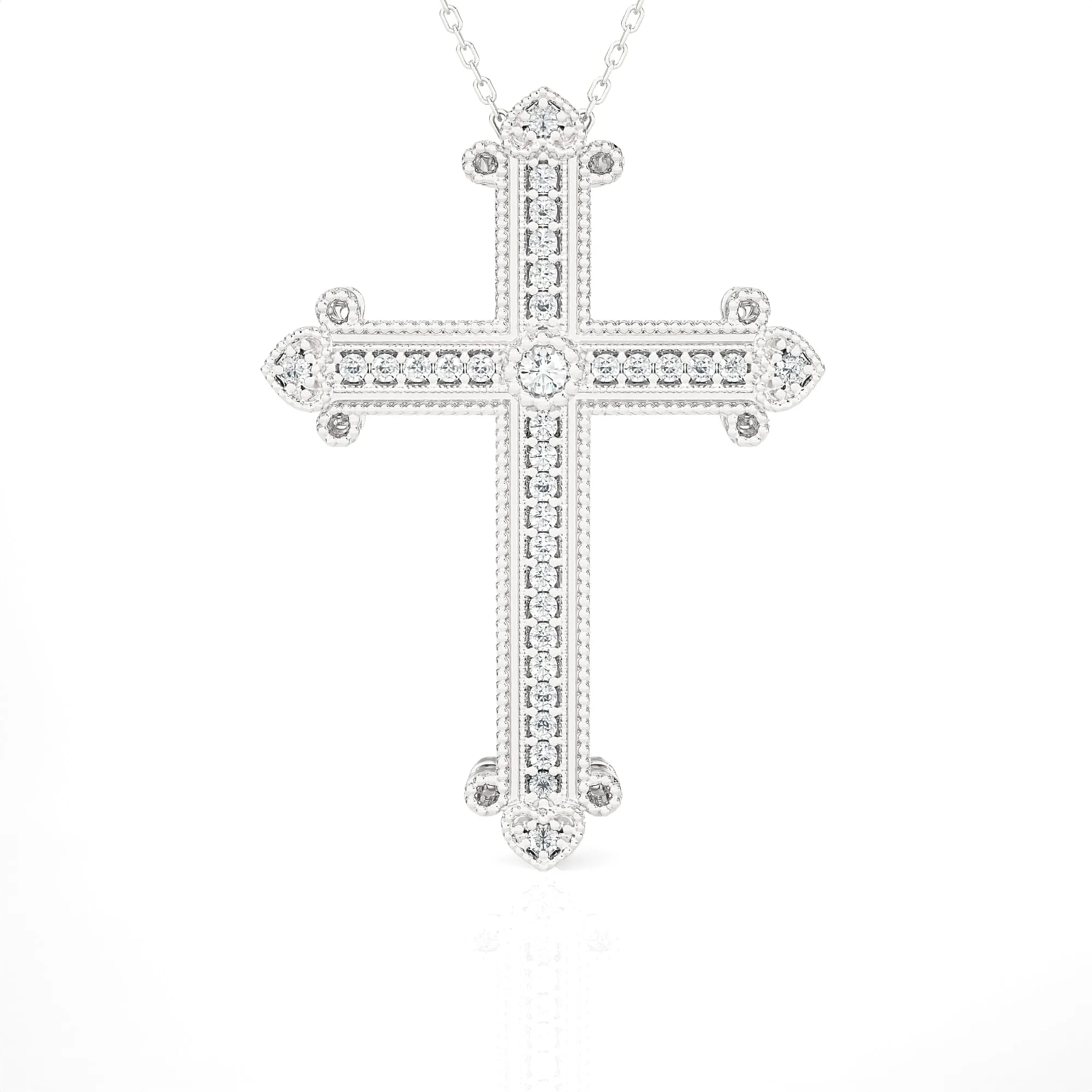 1/3 ctw Round Lab Grown Diamond Cross Pendant