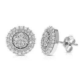 1.50 cttw Lab Created Diamond Stud Earrings in .925 Sterling Silver Prong Set