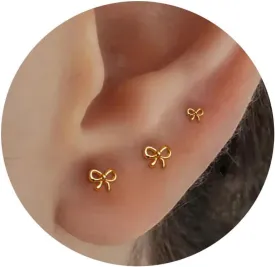 20G/18G/16G Titanium Flat Back Earrings, Threadless Nose Stud Tiny Stud Earrings, Cartilage Tragus Piercing Jewelry Conch Helix Stud