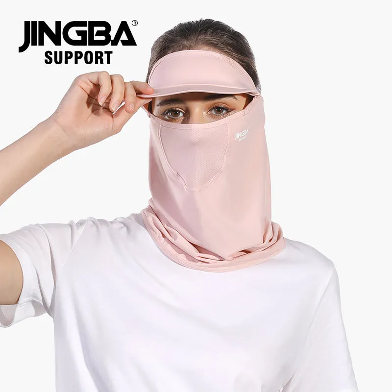 5055 Cooling Face Mask with Visor Lightweight Summer Sun Protection Cooling Shawl Breathable Mesh Sport Cap