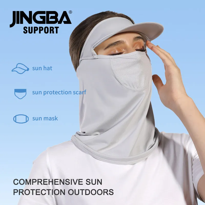 5055 Cooling Face Mask with Visor Lightweight Summer Sun Protection Cooling Shawl Breathable Mesh Sport Cap