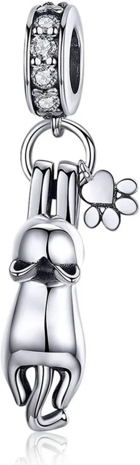 925 Sterling Silver High-Heeled Shoes Dangle Charms Clear CZ Charms Fit Snake Chain Bracelet and Necklace