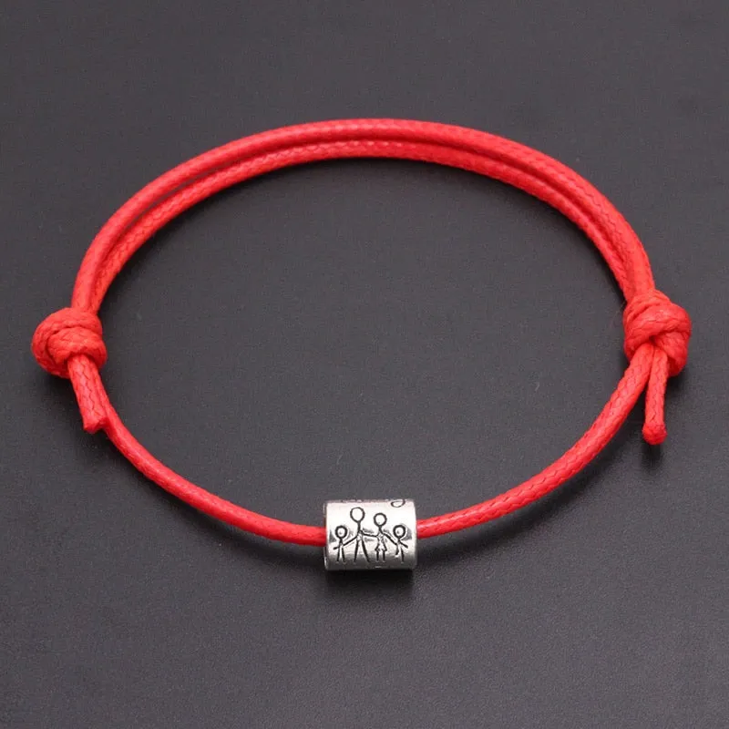 A Family Of Four Beads Lucky Red Thread Beads Bracelet