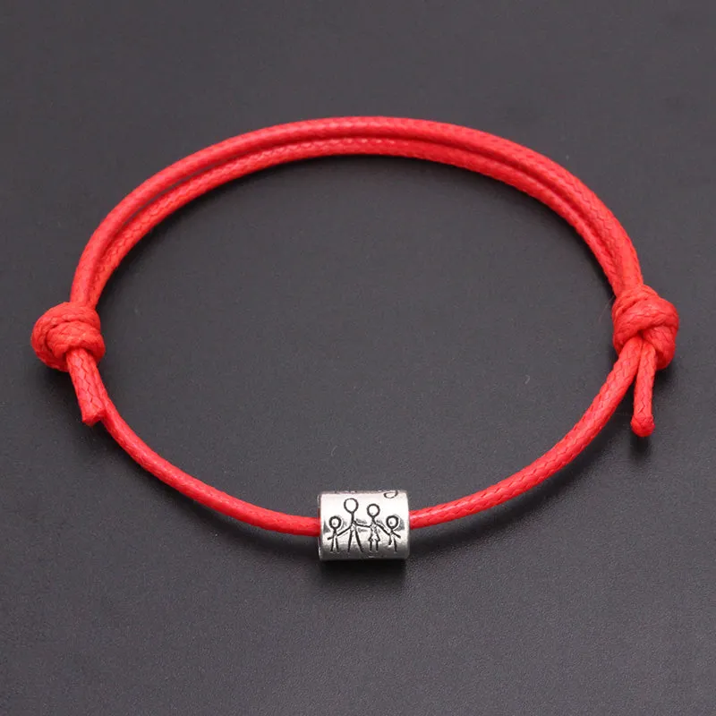 A Family Of Four Beads Lucky Red Thread Beads Bracelet