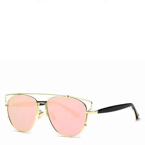 Alessa Aviator Sunglasses - Pink Gold