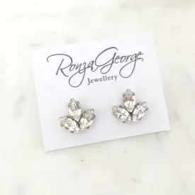 Anastasia Studs – Bridal Crystal Silver Trio Earrings