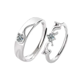 Angel Wings Lovers Promise Rings Set Gift