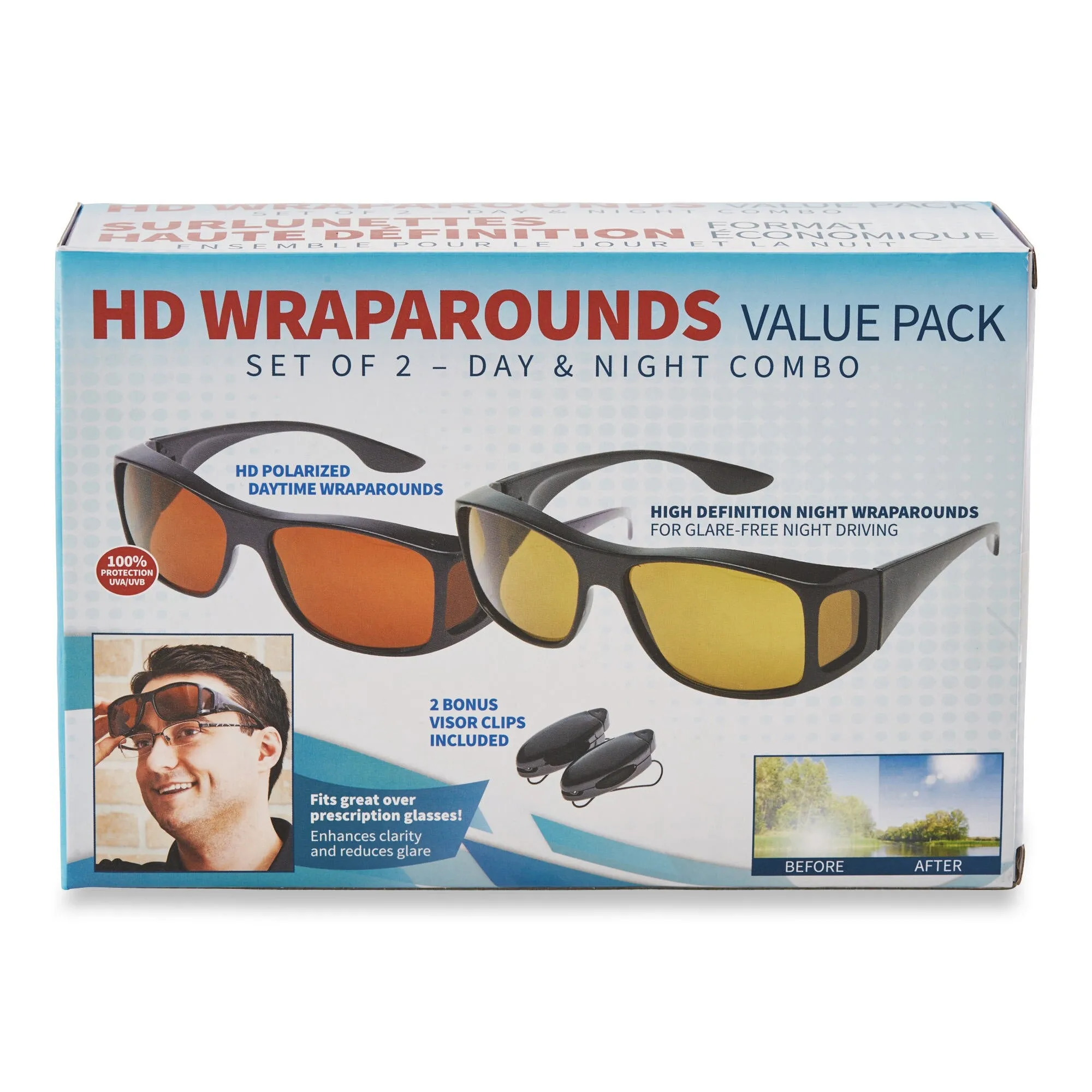As Seen On TV Combo Pack Polarized Wraparound Sunglasses