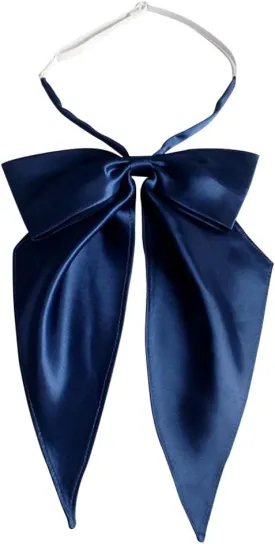Big Cute JK School Uniform Anime Lolita Sailor Pre-tied for Womens Girls Solid Color Satin Bowtie Cosplay Event