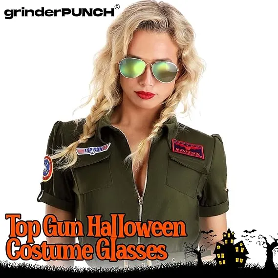 Big XL Wide Frame Extra Large Aviator Sunglasses (Green)