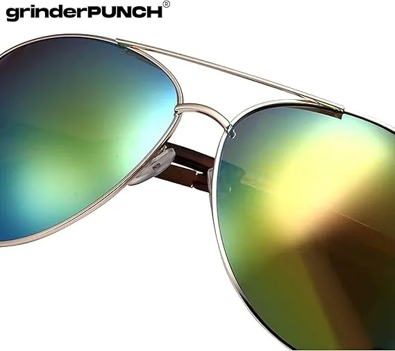 Big XL Wide Frame Extra Large Aviator Sunglasses (Green)