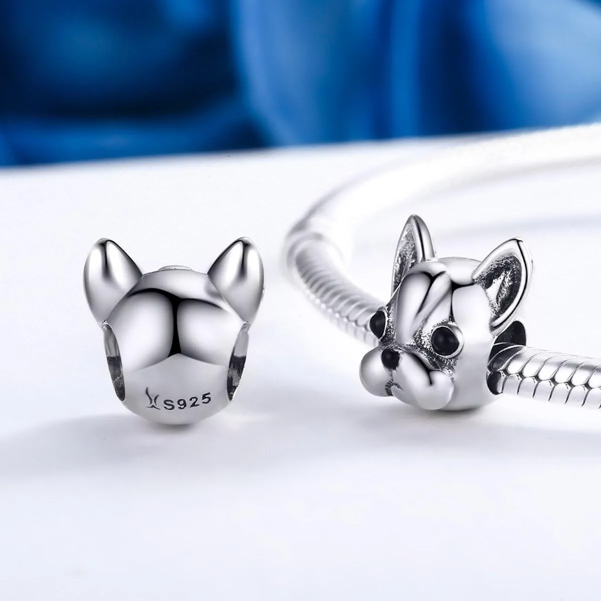BISAER 925 Sterling Silver Charms for Bracelets Cat Dog Sloth Animal Beads Butterfly Fairy Heart Dangle Pendant Charms