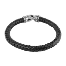 Black Braided Leather Bracelet