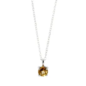 Citrine Basket Pendant Necklace - Sterling Silver, 18" or 20" Lengths