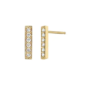 Diamond Gold Bar Earrings