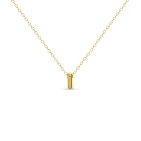 Diamond Letter Necklace "I" - 18 karat gold vermeil on sterling silver, diamond 0.01 carat