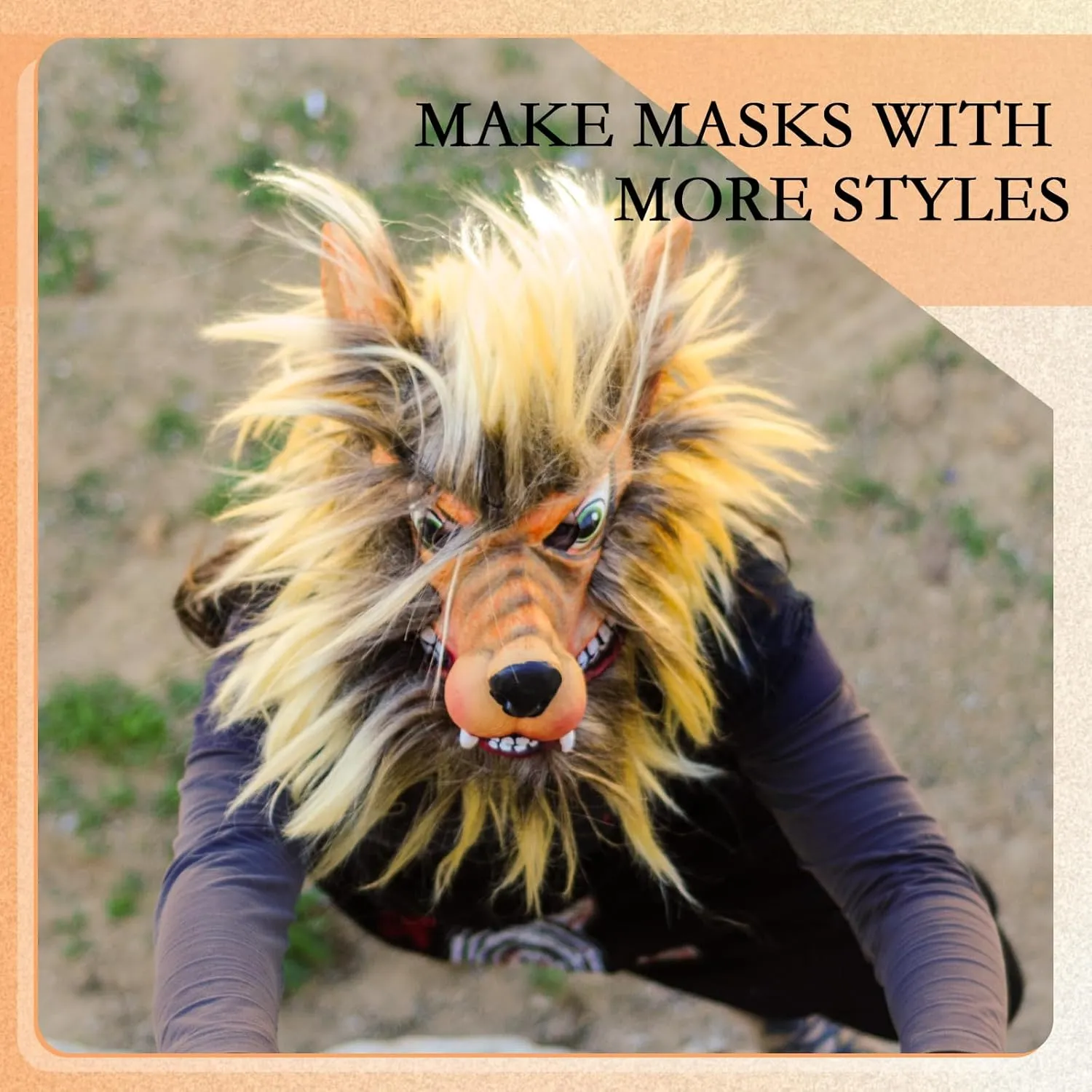 DIY Therian Mask Kit Blank Cat Mask with Felt Fabric Sheet Plush Faux Fur Eye Mesh for Therian Gear Stuff