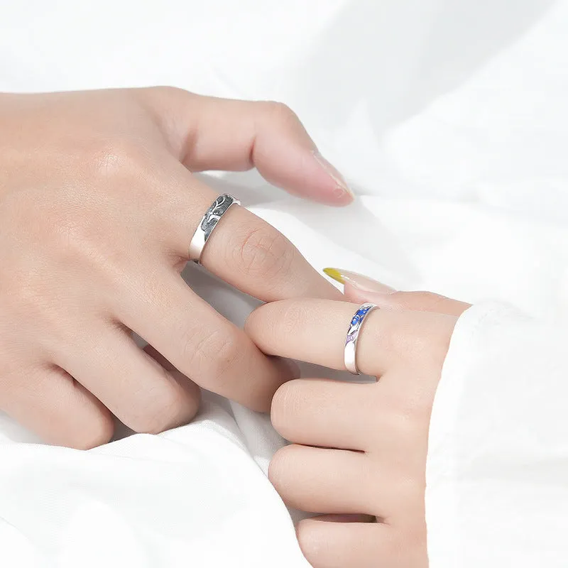 Engraved His Hers Matching Rings Set