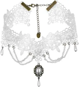 ETERNITY J. Vintage Lace Gothic Style Tassel Pendant Choker Victorian Palace Princess Lolita Necklace Bracelet