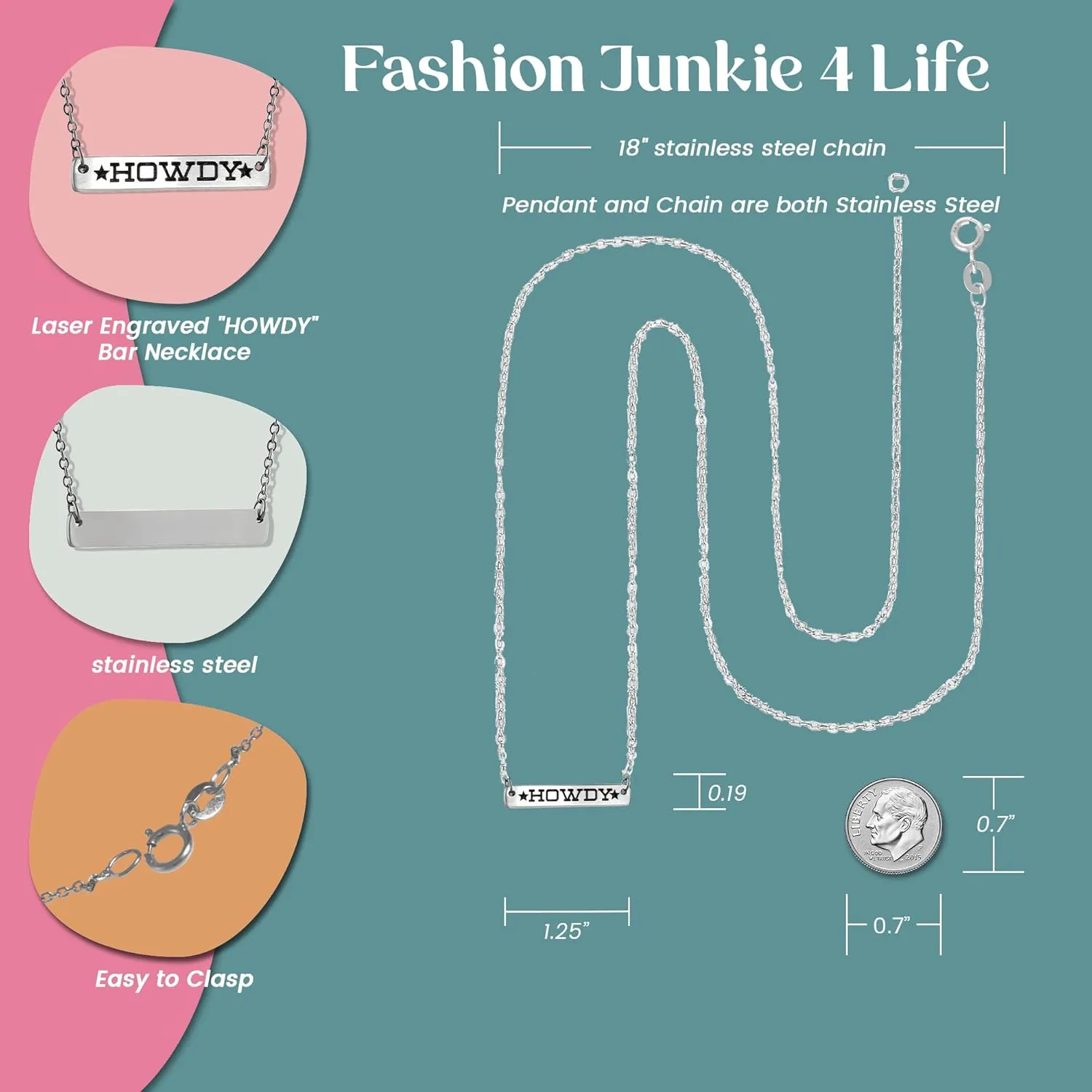 FashionJunkie4Life 925 Sterling Silver Western Coyboy and Cowgirl Pendant Necklaces