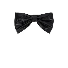 Faux Leather Bow Belt Black