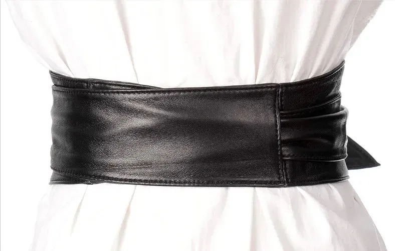 Faux Leather Bow Knot Cummerbunds Belt