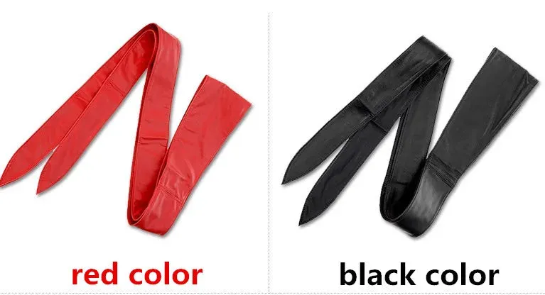 Faux Leather Bow Knot Cummerbunds Belt