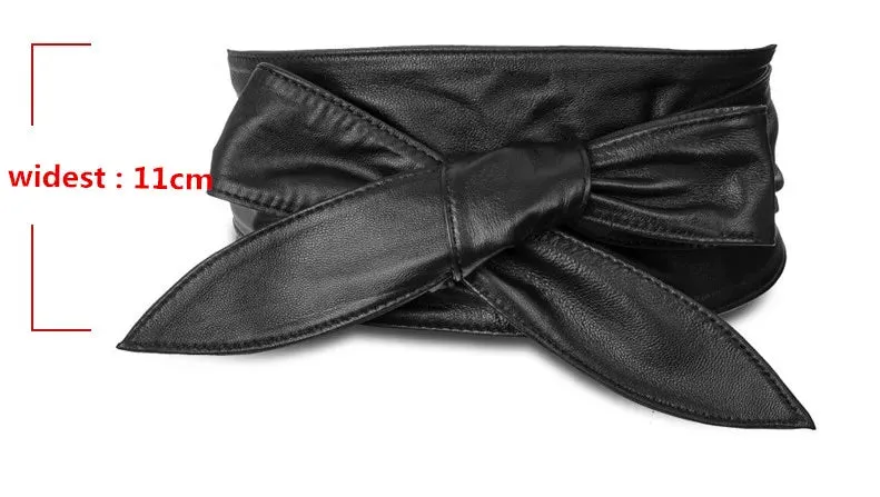 Faux Leather Bow Knot Cummerbunds Belt