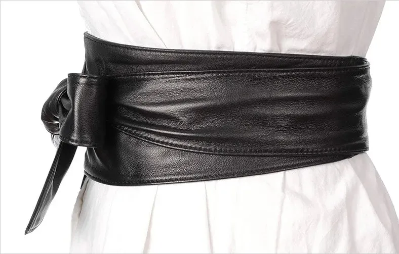 Faux Leather Bow Knot Cummerbunds Belt