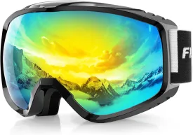 findway OTG Ski Goggles - Over Glasses Snow Snowboard Goggles for Men Women Adult & Youth - Anti-Fog 100% UV Protection