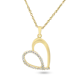 FP-32: Heart pendant with adjustable 18" Rolo chain