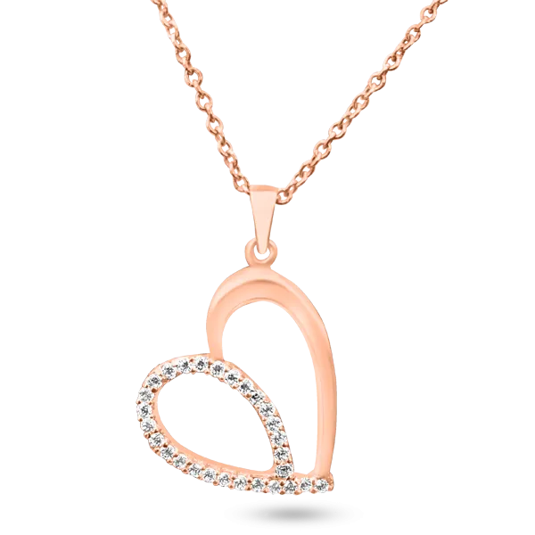 FP-32: Heart pendant with adjustable 18" Rolo chain
