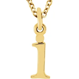 Gold Elegant Lowercase 'i' Initial Choker Necklace