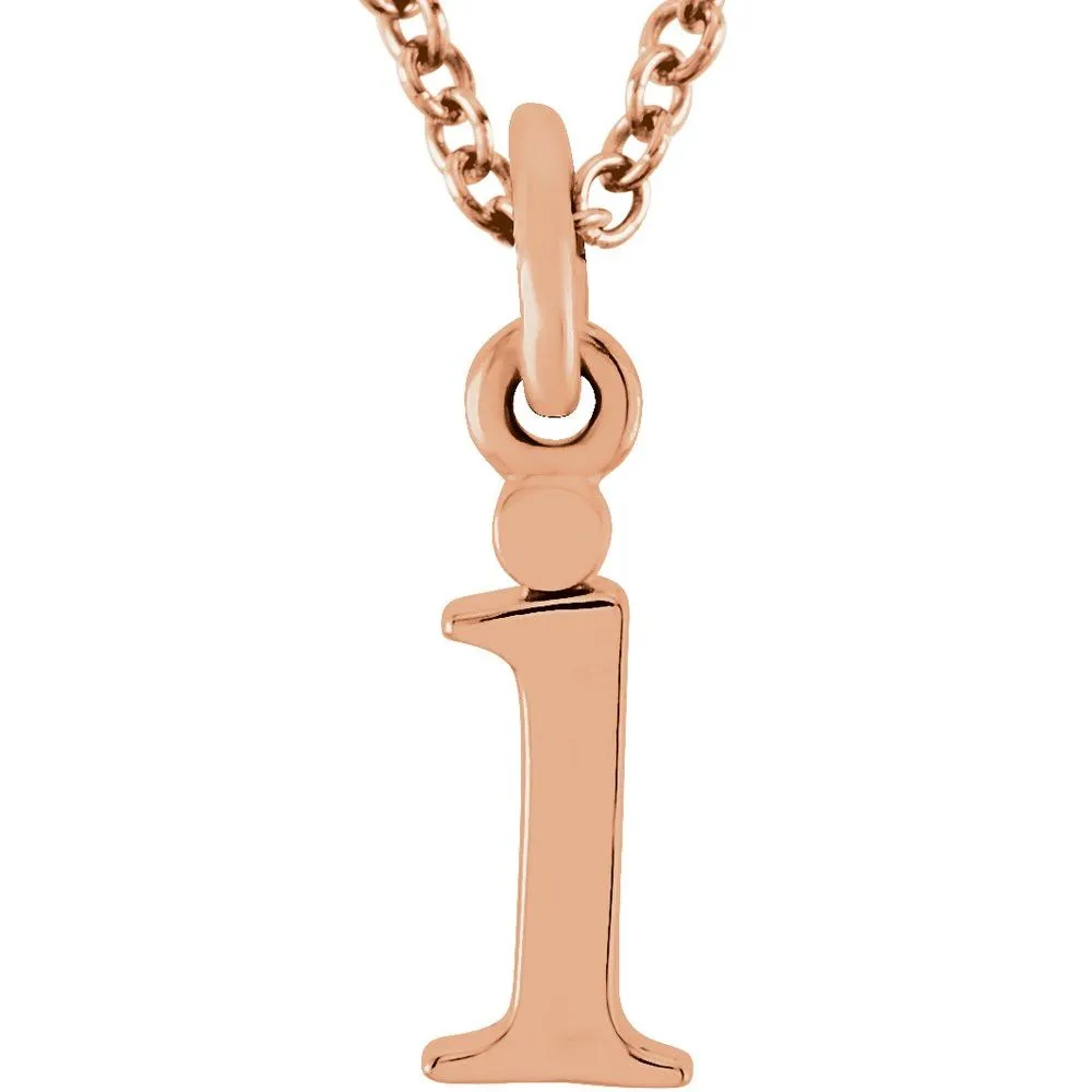 Gold Elegant Lowercase 'i' Initial Choker Necklace