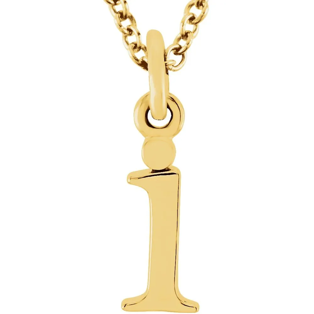 Gold Elegant Lowercase 'i' Initial Choker Necklace
