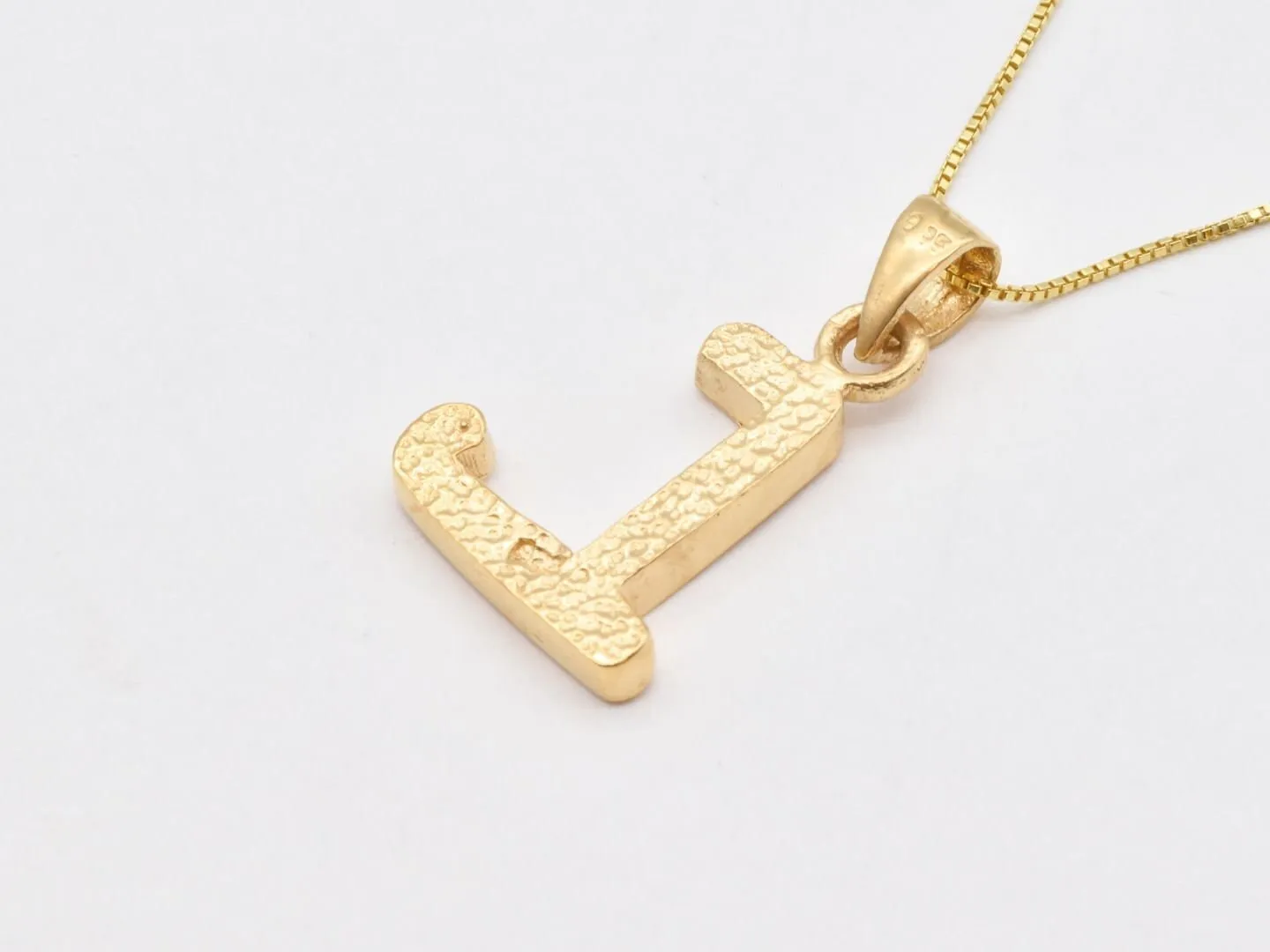 Gold Letter L Pendant - Alphabet Letter Necklace - Capital Letter L Pendant