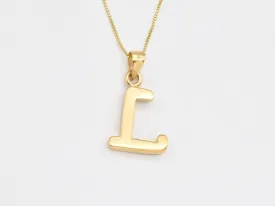 Gold Letter L Pendant - Alphabet Letter Necklace - Capital Letter L Pendant