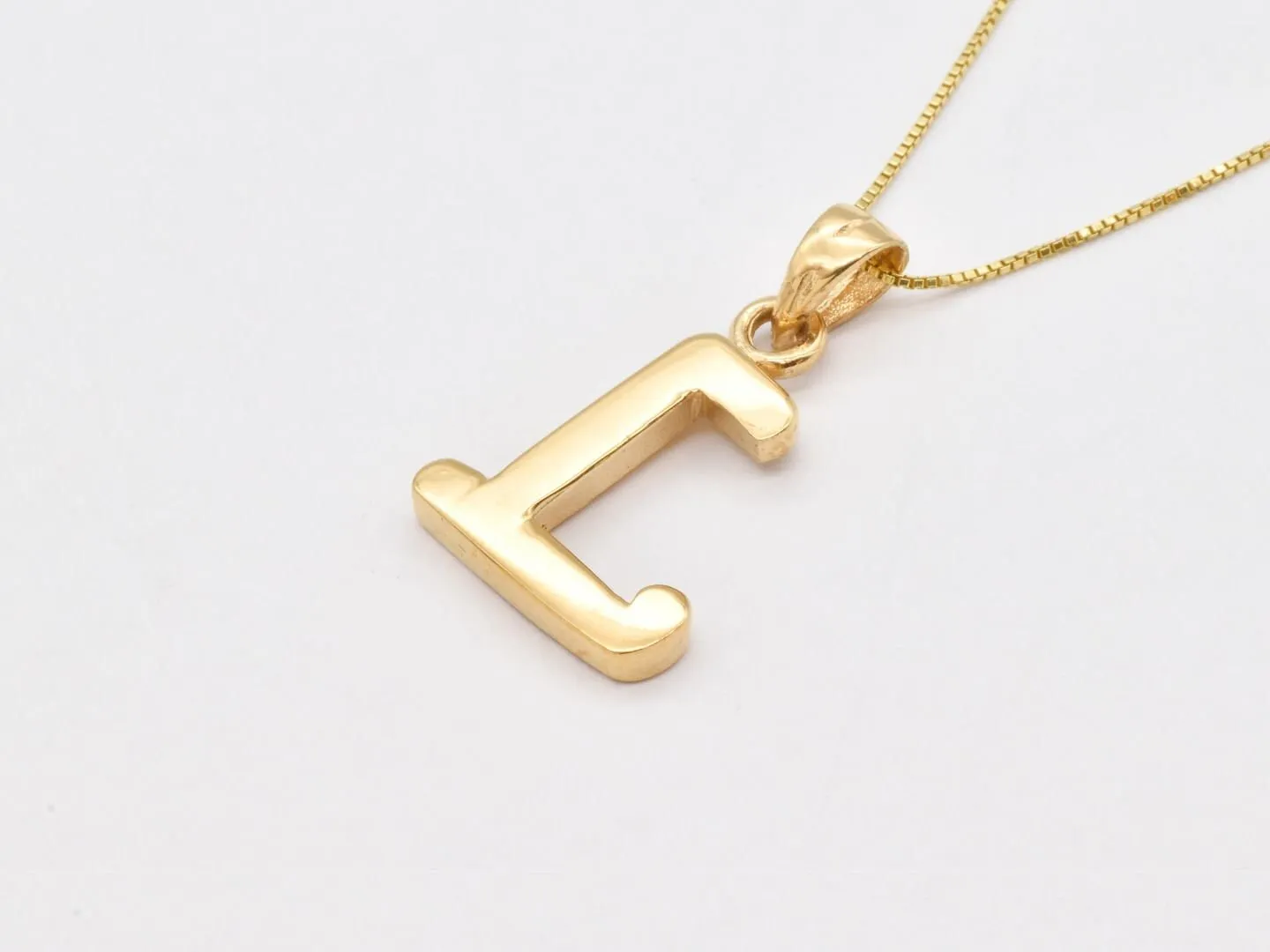 Gold Letter L Pendant - Alphabet Letter Necklace - Capital Letter L Pendant